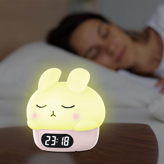 Children's night light - table lamp for bedroom - cute rabbit shape - cartoon bedside lamp - baby night light (pink)
