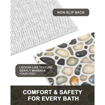 Shower Mat Non-Slip, Quick Drying Anti Mats for Inside Shower, Soft PVC Loofah Foot Scrubber Mat, Extra Large Bath Tub, Bathroom, Floor, Hotel