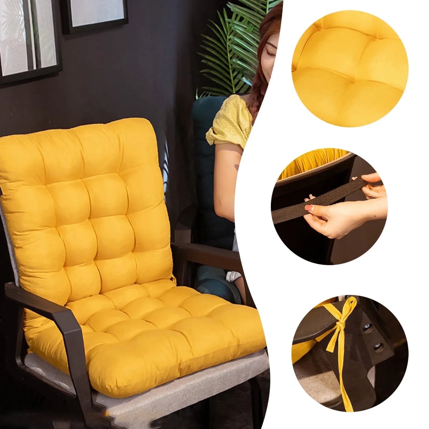 Rocking Chair Cushion, Soft Indoor Outdoor Rocking Chair Pad for Patio Chair, Home Seat and Back Support Cushion