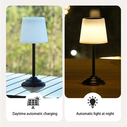 Solar Table Lamp Outdoor Table Lamp Solar Lights Outdoor Waterproof Rechargeable Table Lamp WirelessTable Lamps for Desk Patio Garden Yard Room Decor