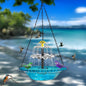 Solar Cascade Hanging Bird Bath Fountain, Hummingbird Water Fountain with Solar Pump Glass Bowl for Garden Yard Patio Backyard Decoration