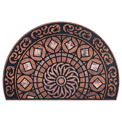 Boho Style Semicircular Door Mat, Heavy-Duty Outside Door Mat, Half Round Welcome Mat Outdoor for Front Door, Entryway, Patio
