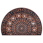 Boho Style Semicircular Door Mat, Heavy-Duty Outside Door Mat, Half Round Welcome Mat Outdoor for Front Door, Entryway, Patio