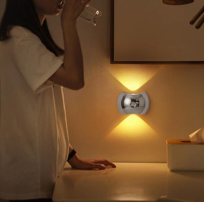 Indoor Wall Lamp - Night Light with Motion Sensor - Wireless LED Wall Light - Rechargeable Wall Lamp - Stair Lighting - Closet Lighting - Bedroom Lamp - USB Rechargeable - Magnetic - Warm White Light - White - 1 Piece