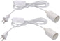 Plug in Hanging Light Kit, Retro Hanging Lights with Plug in Cord, E26 E27 Industrial Pendant Light Fixture, 5.9 FT Cord with On/Off Switch Hanging Lamp for Living Room Bedroom 2 Pack White