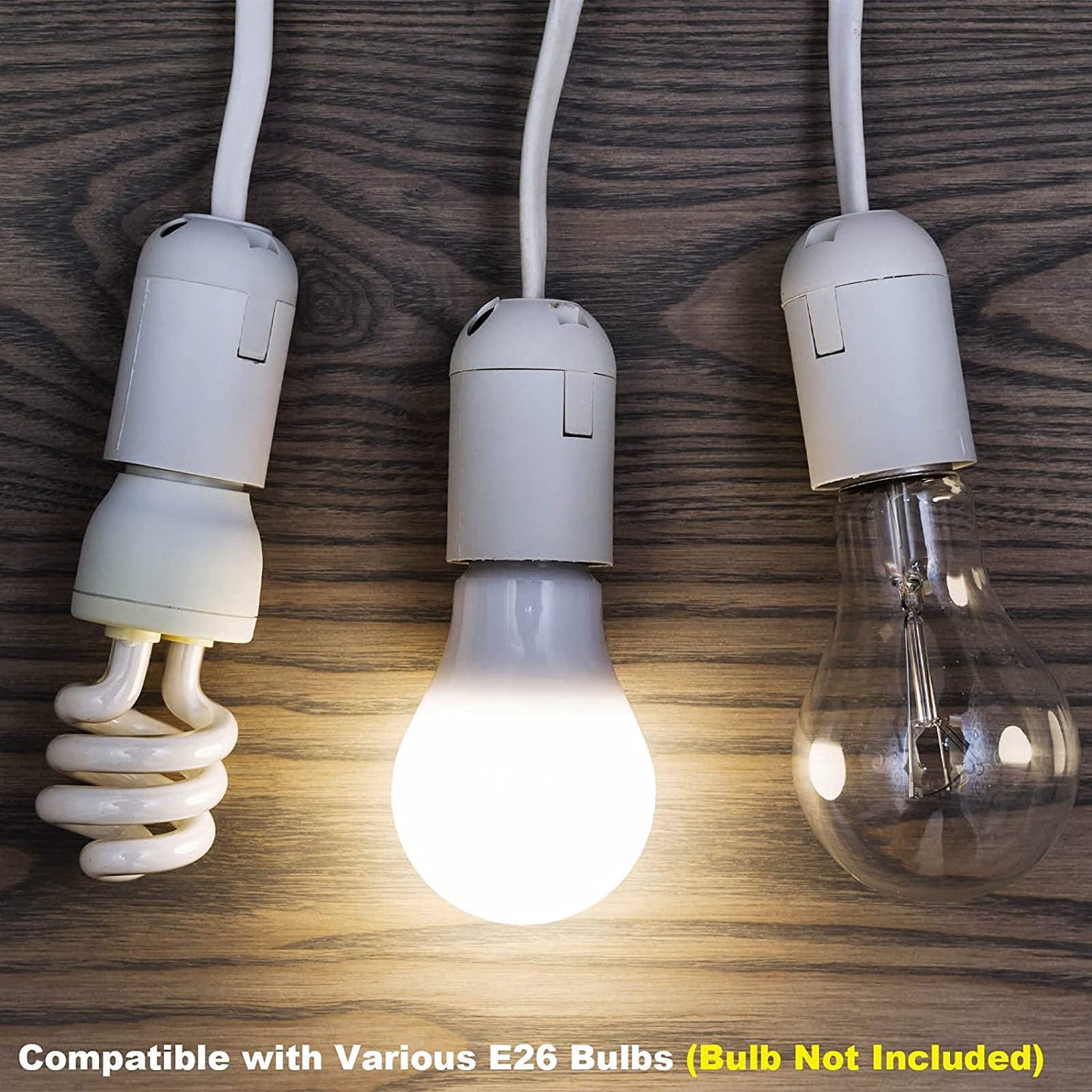 Plug in Hanging Light Kit, Retro Hanging Lights with Plug in Cord, E26 E27 Industrial Pendant Light Fixture, 5.9 FT Cord with On/Off Switch Hanging Lamp for Living Room Bedroom 2 Pack White