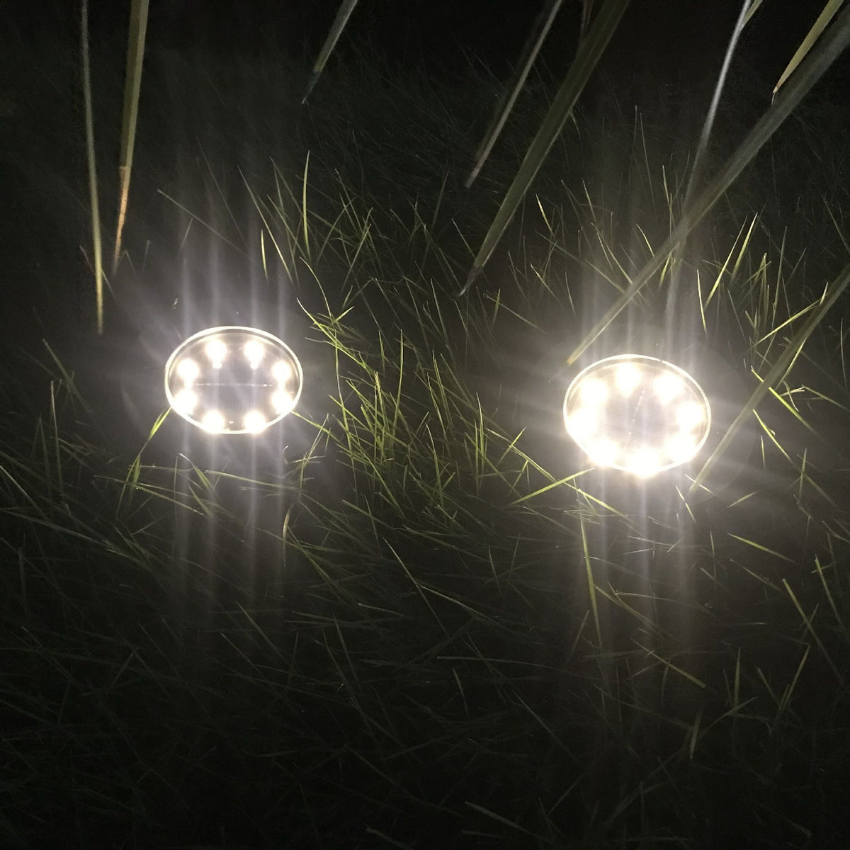 4Pcs Solar 8LED Cast‑Aluminum Buried Ground Lamps Warm Light Waterproof Lawn Lamp Villa Backyard Halloween Holiday Outdoor Decor Light