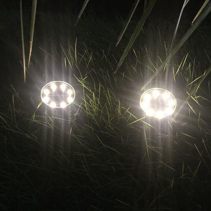 4Pcs Solar 8LED Cast‑Aluminum Buried Ground Lamps Warm Light Waterproof Lawn Lamp Villa Backyard Halloween Holiday Outdoor Decor Light