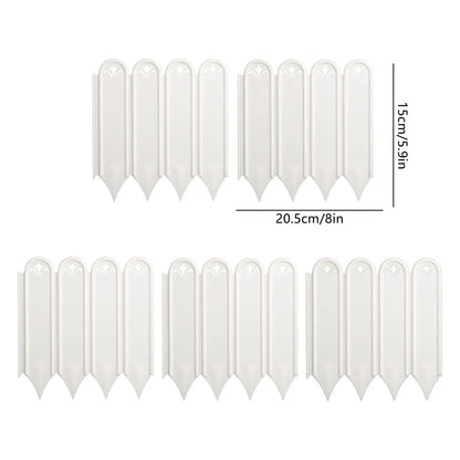 5 Pack Plastic Garden Fence Edging, Decorative Picket Border for Lawn Flower Bed and Yard, 8 x 5.9 in