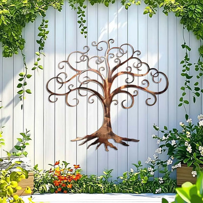 Waterproof Iron Metal Wall Art Decor, Modern Hanging Ornament for Outdoor Garden Patio, 11.81 x 9.84 in