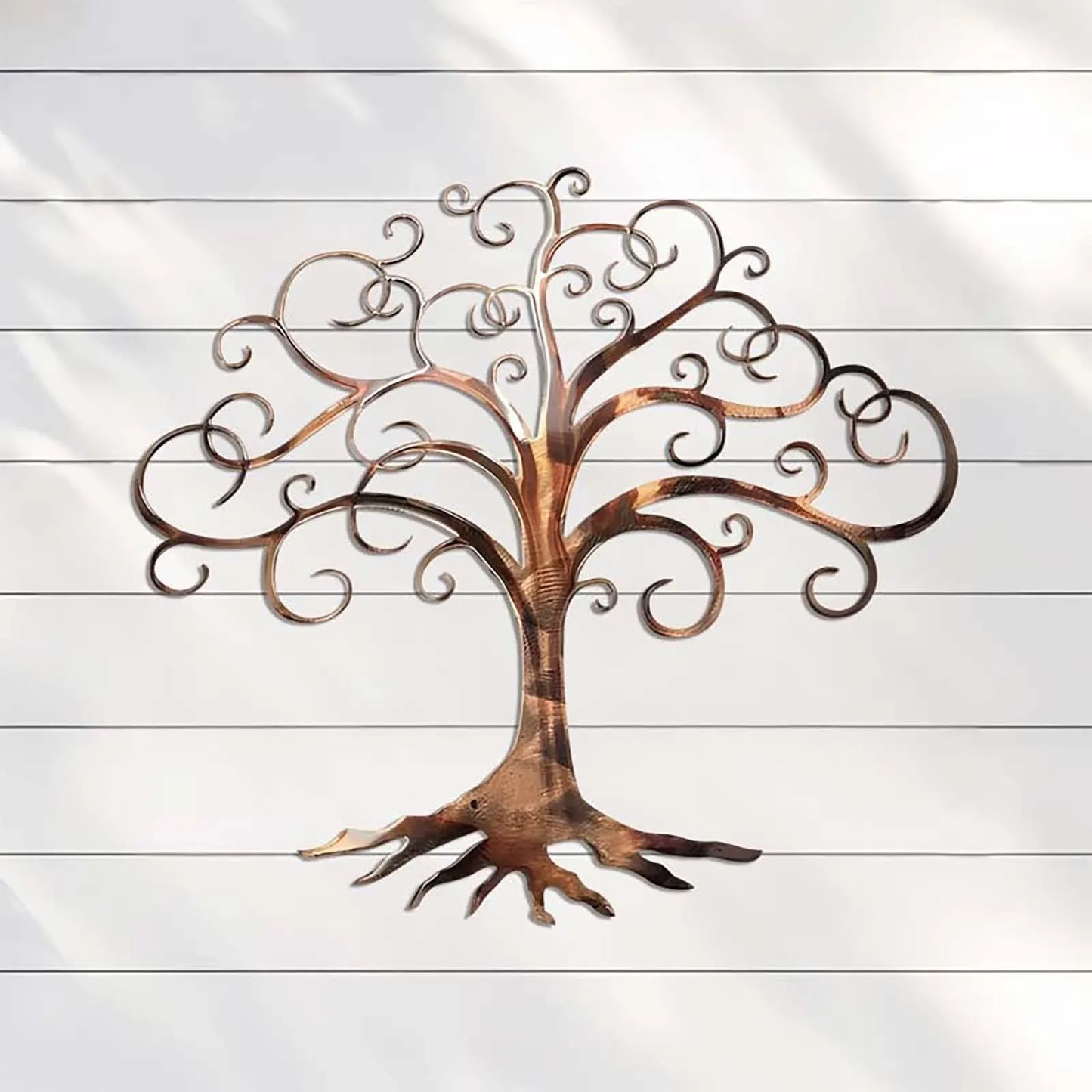 Waterproof Iron Metal Wall Art Decor, Modern Hanging Ornament for Outdoor Garden Patio, 11.81 x 9.84 in