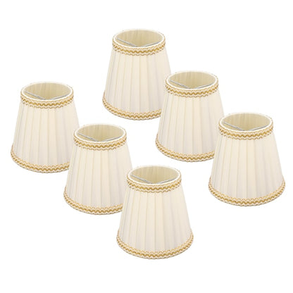 6pcs Small Lampshades Clip On Drum Light Shade Fabric For Chandeliers Light Bulbs Lighting Accessories