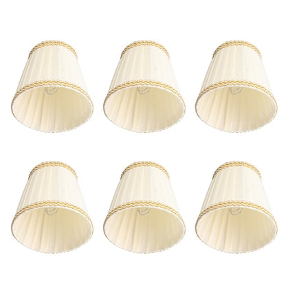 6pcs Small Lampshades Clip On Drum Light Shade Fabric For Chandeliers Light Bulbs Lighting Accessories