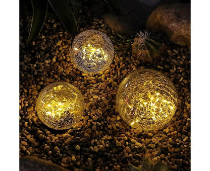 Solar Garden Light - Crack Glass Ball Lights Solar Lights Outdoor Garden Decorative Walkway Solar Lights for Garden