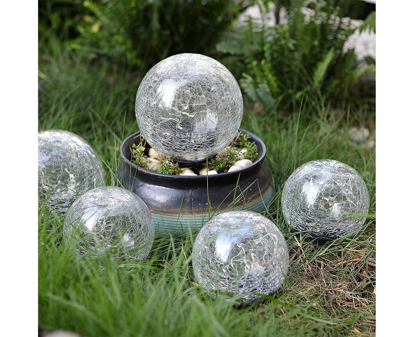 Solar Garden Light - Crack Glass Ball Lights Solar Lights Outdoor Garden Decorative Walkway Solar Lights for Garden