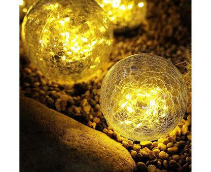 Solar Garden Light - Crack Glass Ball Lights Solar Lights Outdoor Garden Decorative Walkway Solar Lights for Garden