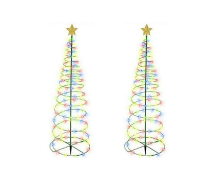 Solar Powered LED Christmas Tree Stake Light Yard Garden Pathway Lights Outdoor 2x Color lights