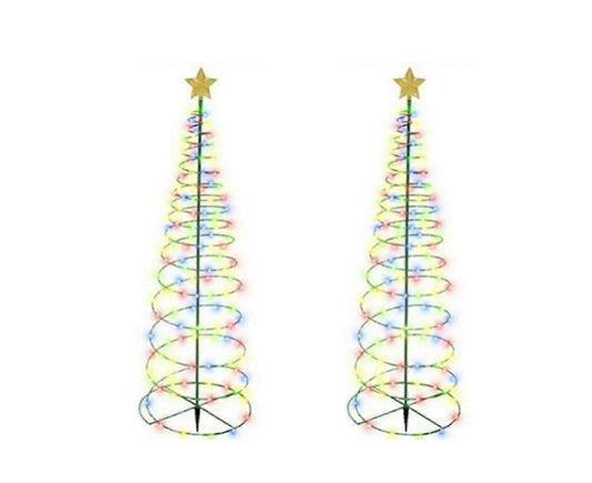 Solar Powered LED Christmas Tree Stake Light Yard Garden Pathway Lights Outdoor 2x Color lights