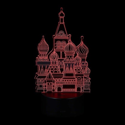 Black Table Decor 1 Set 3D Castle Night Light 3D Optical Illusion Night Lamp Decorative Bedside Light Tabletop Decoration Ornament Without Battery