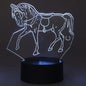 Horse Night Light, 3D Illusion Lamp, LED Light Optical Illusion Lamp with 7 Colors Changing Touch Switch(USB/Battery Power Supply)