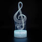 3D Optical Lamp Illusion Night Light Polyphonic Notes 3D Table Lamp babies babies Birthday Gift Creative Light Gift Stereo Vision Colorful Nightlight