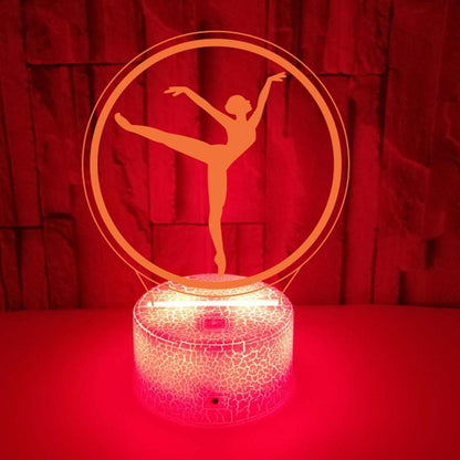 JUSCH Ballerina Night Light Colorful 3D Light with Touch Remote Control Desk Lamp 3D LED Illusion Light B091-477