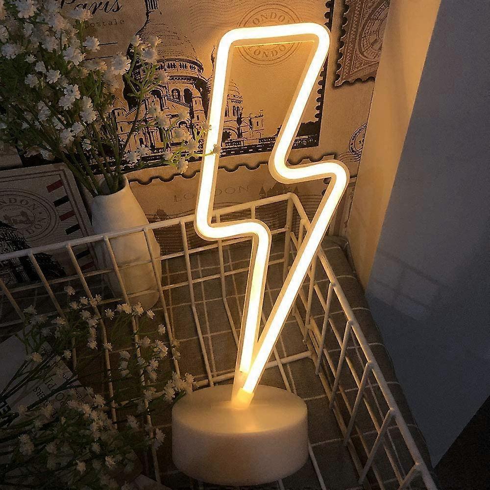 Led Lightning Bolt Neon Light Signs, Warm White Lightning Bolt Shape babies babies Night Light Wall Sign Light Battery Operated
