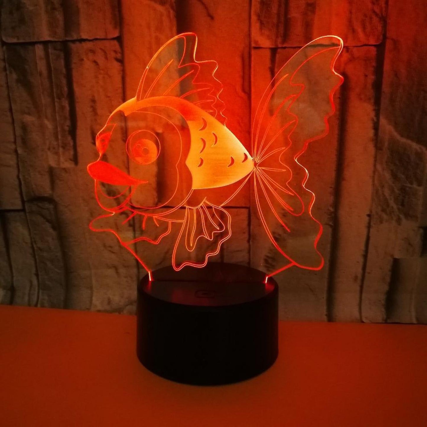 3D Fish Night Light Lamp Illusion Night Light 7 Color