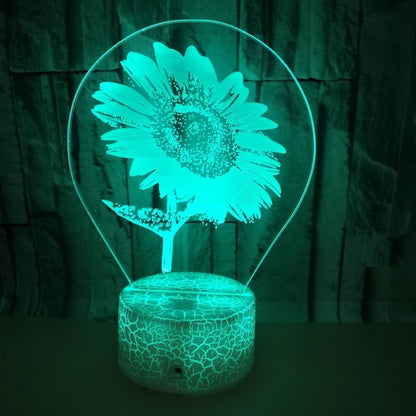 3D Sunflower Night Light Touch Table Desk Optical Illusion Lamps 7 Color Changing Lights Home Decoration Xmas Birthday Gift B091-223