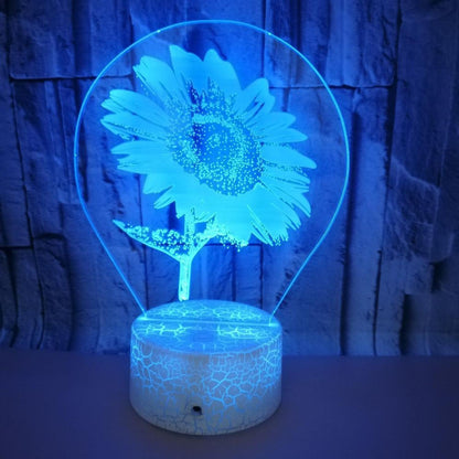 3D Sunflower Night Light Touch Table Desk Optical Illusion Lamps 7 Color Changing Lights Home Decoration Xmas Birthday Gift B091-223
