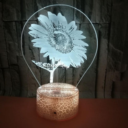 3D Sunflower Night Light Touch Table Desk Optical Illusion Lamps 7 Color Changing Lights Home Decoration Xmas Birthday Gift B091-223