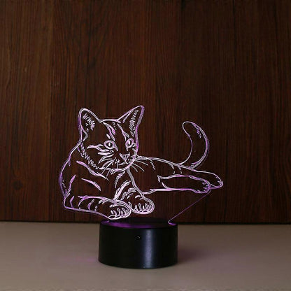 3D Optical Illusion Light LED Night Light, Cat Bedside Lamp babies Sleeping Light