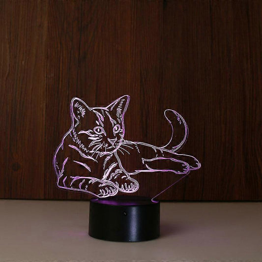 3D Optical Illusion Light LED Night Light, Cat Bedside Lamp babies Sleeping Light