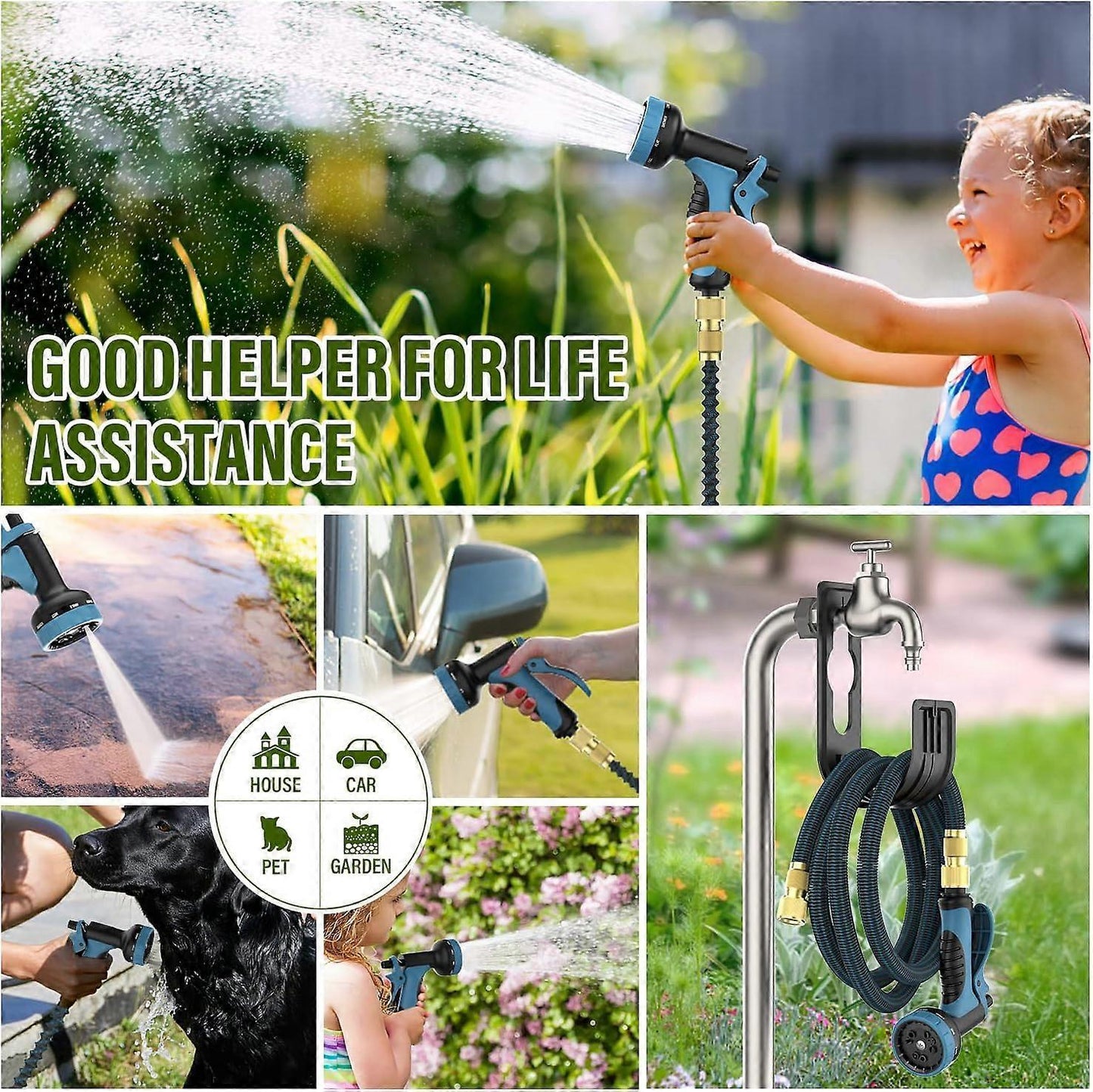 7.5m Garden Hose - Flexible Water Hose for Outdoor Garden Lawn Use