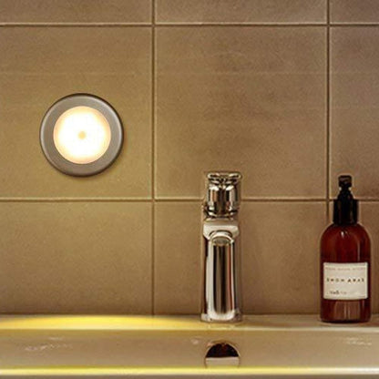 3Pcs Motion Sensor LED Lights Battery Operated Night Lights for Closet Cabinet Hallway Stair Warm White Light