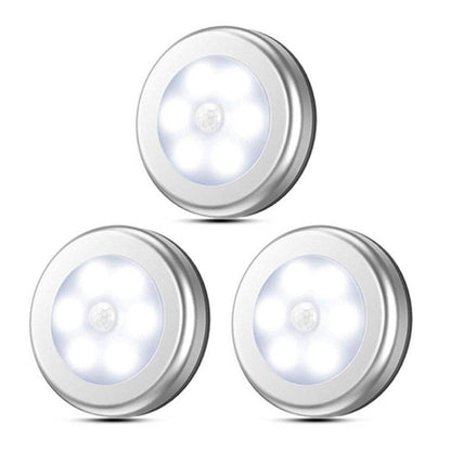 3Pcs Motion Sensor LED Lights Battery Operated Night Lights for Closet Cabinet Hallway Stair Warm White Light