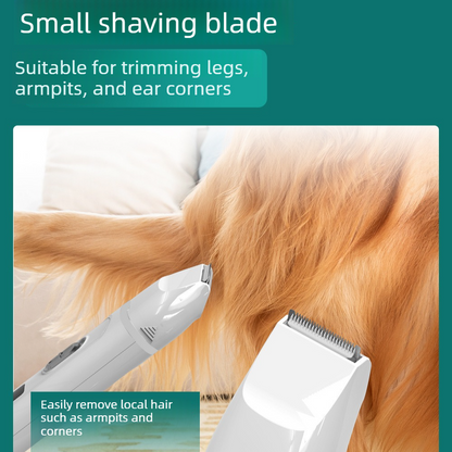 4-in-1 Pet Electric Clipper, Cat and Dog Hair Trimmer and Nail Grinder, Pet Grooming Supplies - White