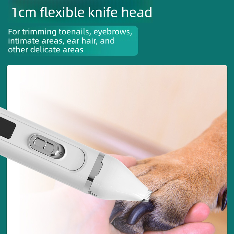 4-in-1 Pet Electric Clipper, Cat and Dog Hair Trimmer and Nail Grinder, Pet Grooming Supplies - White