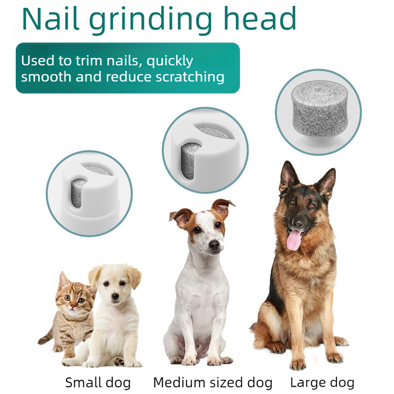 4-in-1 Pet Electric Clipper, Cat and Dog Hair Trimmer and Nail Grinder, Pet Grooming Supplies - White