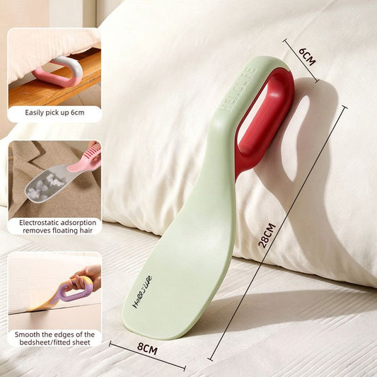 Multi-Function Mattress Lifting Tool, Labor-Saving Bed Sheet Tucking Helper, Double-Sided Static Lint Remover Brush—Green