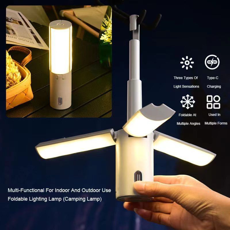 4000mAh-Multifunctional Foldable Camping Light, Rechargeable Tent Lantern, Portable Outdoor Emergency Light