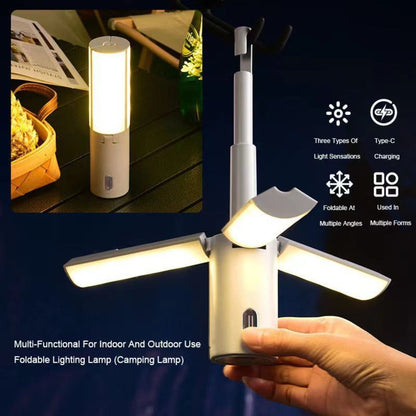 4000mAh-Multifunctional Foldable Camping Light, Rechargeable Tent Lantern, Portable Outdoor Emergency Light