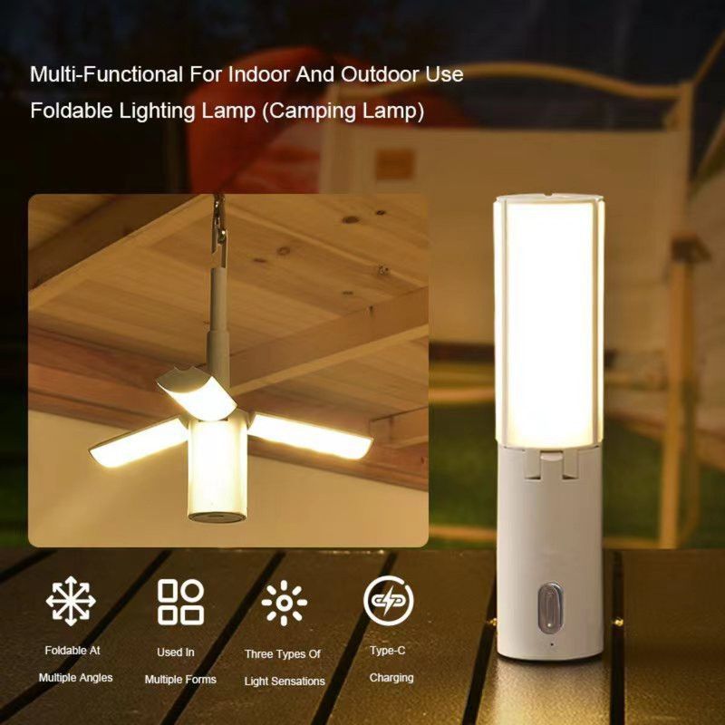 4000mAh-Multifunctional Foldable Camping Light, Rechargeable Tent Lantern, Portable Outdoor Emergency Light