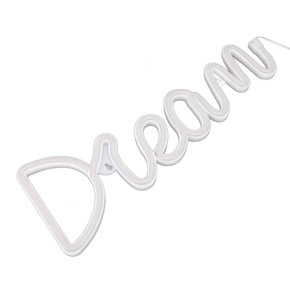 LED Neon Light Dream Battery USB Operated Neon Wall Light for Bedroom Living Room Bar Party Christmas Wedding