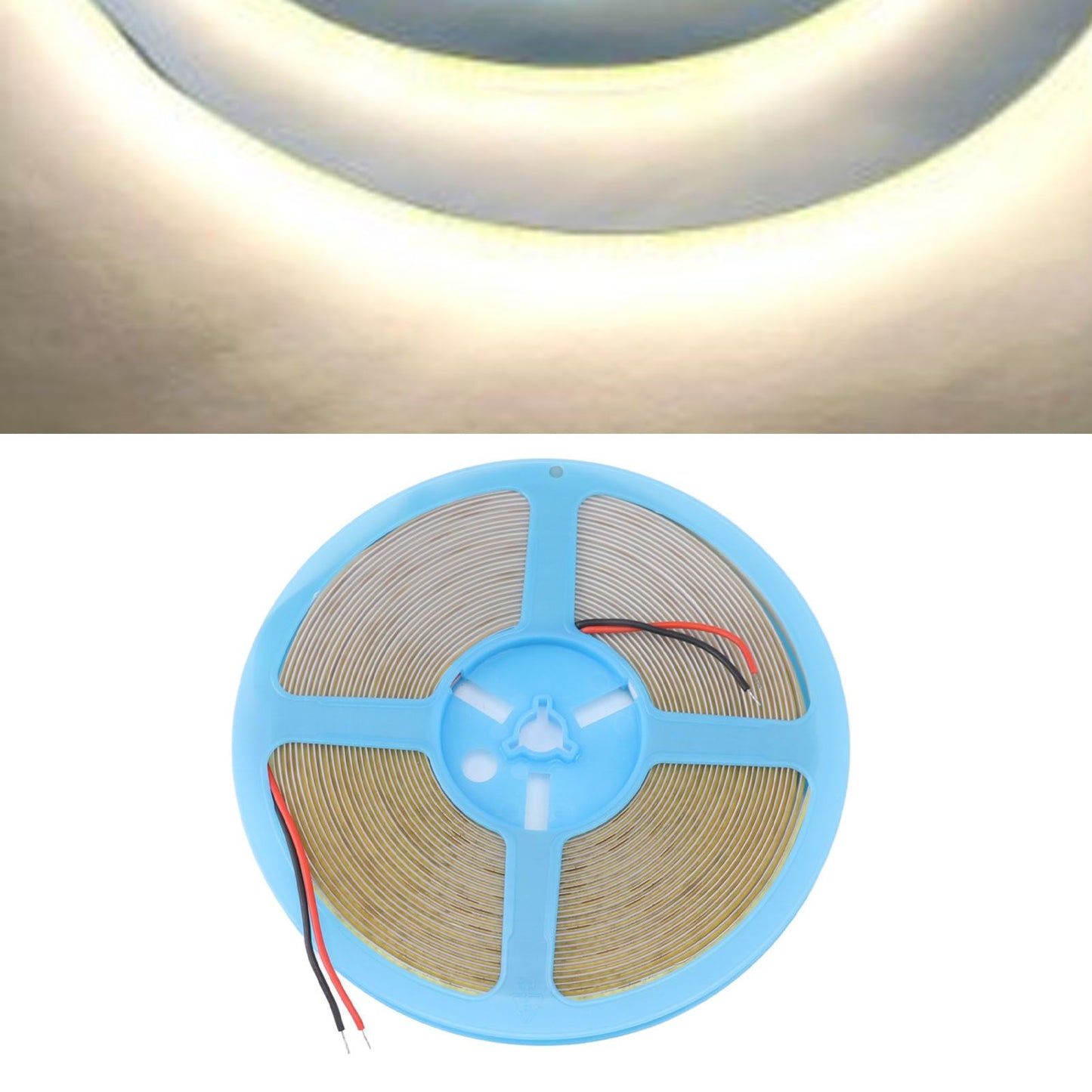 COB LED Strip Light 320LEDs 110lm Adhesive Uniform Natrual Flexible Tape Light for Indoor Home Cabinet 24V 32.8ft 4000K Neutral Light