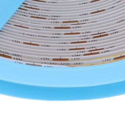 COB LED Strip Light 320LEDs 110lm Adhesive Uniform Natrual Flexible Tape Light for Indoor Home Cabinet 24V 32.8ft 4000K Neutral Light