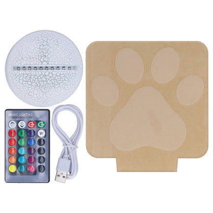LED Night Light 16 Colors Four Lighting Modes Remote Control 3 Dimensions Little Feet Night Light for Kids Bedroom