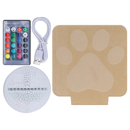 LED Night Light 16 Colors Four Lighting Modes Remote Control 3 Dimensions Little Feet Night Light for Kids Bedroom