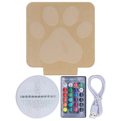 LED Night Light 16 Colors Four Lighting Modes Remote Control 3 Dimensions Little Feet Night Light for Kids Bedroom