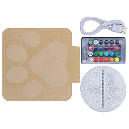 LED Night Light 16 Colors Four Lighting Modes Remote Control 3 Dimensions Little Feet Night Light for Kids Bedroom
